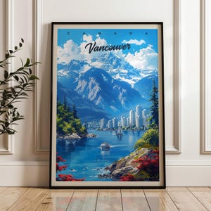 Vancouver Travel Poster, Canada Wall Art Print, Illustration Poster for Home & Office Decor, Great Gift Idea, Travel Print
