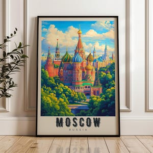 Moscow Travel Poster: St Basil&#39;s Cathedral Art Print