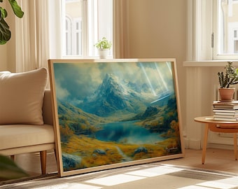 Snowdonia Wales Horizontal Print: Mountain Landscape Art, Cymru Home Decor