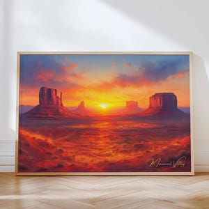 Monument Valley Sunset Print: Southwest Desert Wall Art