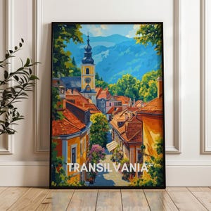 Transylvania Travel Poster: Romania Illustration Art, Ardeal Decor
