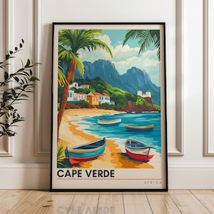 Cape Verde Travel Poster - Africa Wall Art Print, Beach Illustration Artwork, Home & Office decor, Gift idea, Island Travel print