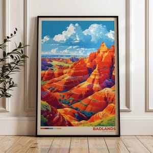 Badlands National Park Travel Poster: South Dakota Wall Art
