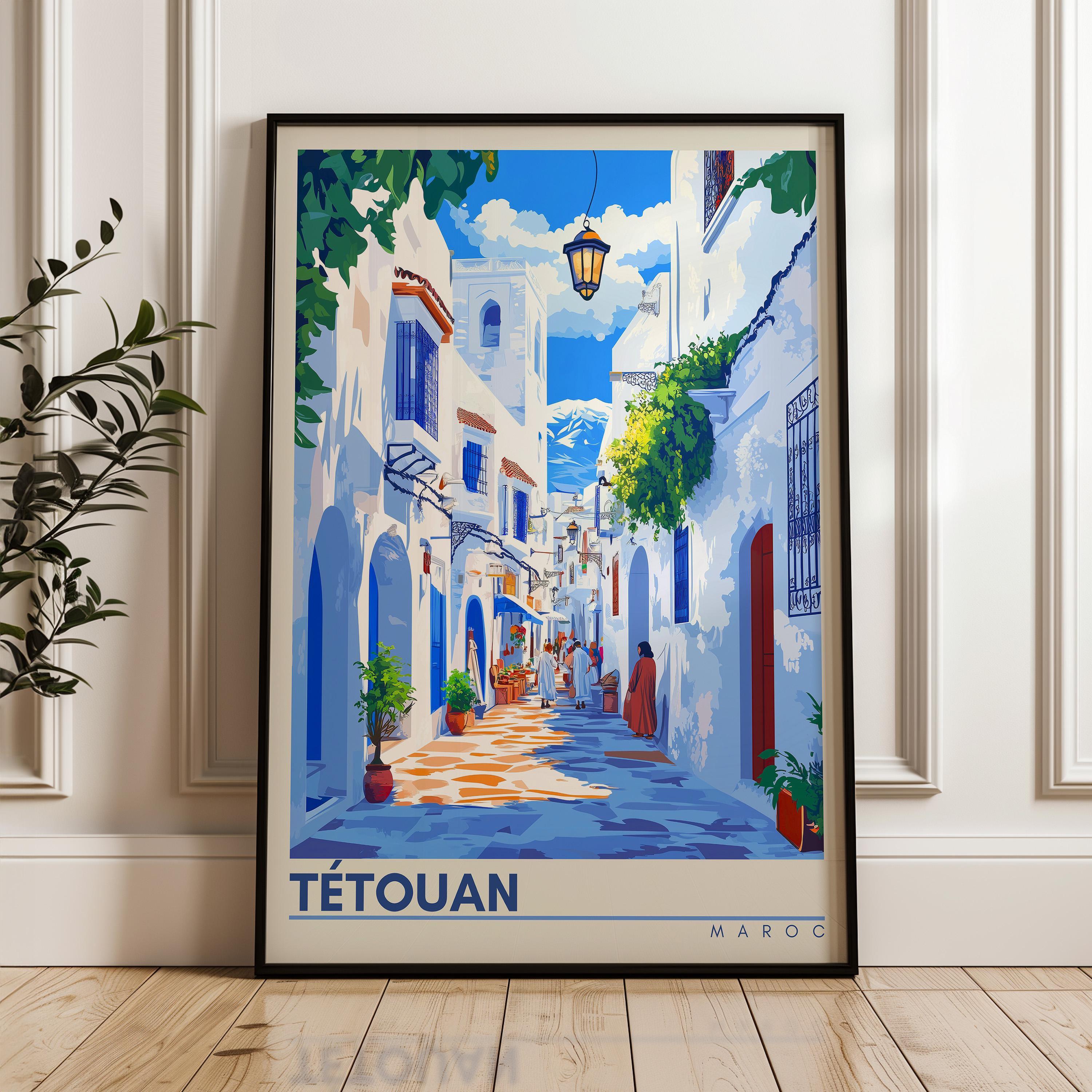 Tetouan Morocco Travel Poster: Mediterranean Village Art Print - Etsy