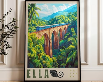 Ella Sri Lanka Travel Poster: Nine Arches Bridge Art Print