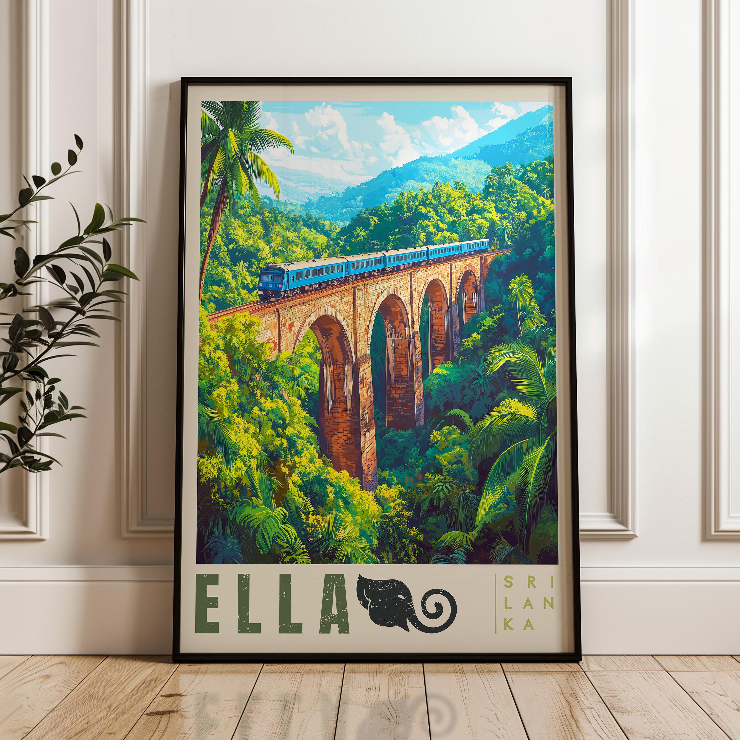 Ella Sri Lanka Travel Poster: Nine Arches Bridge Art Print - Etsy