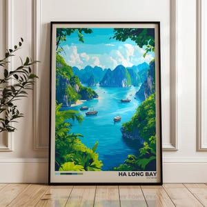 Halong Bay Travel Poster - Vietnam Wall Art Print, Illustration Poster, Artwork, Home & Office decor, Gift idea, Ha Long Travel print