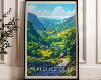 Yorkshire Dales Travel Poster: UK National Park Art Print