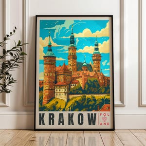 Krakow Travel Poster - Poland Wall Art Print, Illustration Poster, Artwork, Home & Office decor, Gift idea, Travel print, Europe print