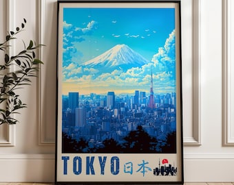 Tokyo Travel Poster: Japan Illustration Art Print