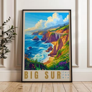 Big Sur Travel Poster: California Coast Illustration