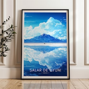 Salar de Uyuni Print: Bolivia Travel Poster, Home & Office Decor
