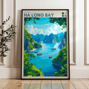 Halong Bay Travel Poster - Vietnam Wall Art Print, Illustration Poster, Artwork, Home & Office decor, Gift idea, Ha Long Travel print