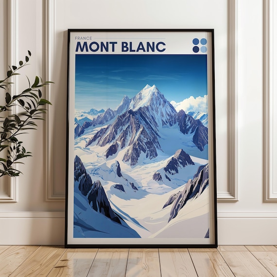 Mont Blanc Travel Poster: French Alps Illustration Art Print - Etsy