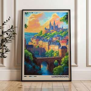 Luxembourg Travel Poster - Europe Wall Art Print, Illustration Poster, Artwork, Home & Office decor, Gift idea, City Travel print