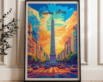 Buenos Aires Travel Poster: Argentina City Illustration Art Print