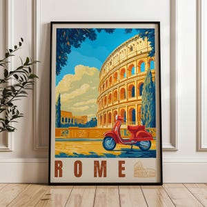 Rome Travel Poster - Italy Wall Art Print, Illustration Poster, Artwork, Home & Office decor, Gift idea, Travel print, Colosseum print