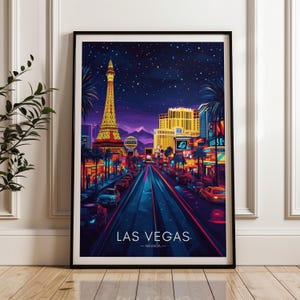 Las vegas Travel Poster - Nevada Wall Art Print, Illustration Poster, Artwork, Home & Office decor, Gift idea, United States Travel print