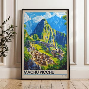Machu Picchu Travel Poster - Peru Wall Art Print, Illustration Poster, Artwork, Home & Office decor, Gift idea, Travel print, Andes poster