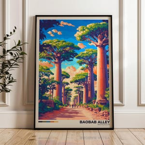 Baobab Alley Travel Poster - Madagascar Wall Art Print, Illustration Poster, Home & Office decor, Gift idea, Africa Travel print