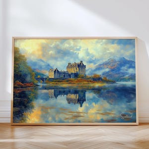 Eilean Donan Castle Print: Scotland Travel Poster, Highland Wall Art