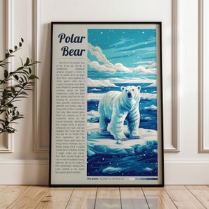 Polar Bear Arctic Travel Poster: Winter Wonderland Art Print