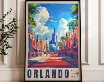 Orlando Travel Poster: Florida Illustration Art Print
