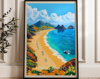 Porto Santo Travel Poster: Madeira Island Art Print - Etsy