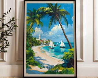 Zanzibar Travel Poster: Stone Town, Tanzania Wall Art