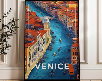 Venice Travel Poster: Italy Gondola Art Print