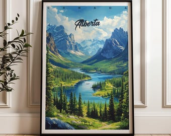 Banff National Park Print: Alberta Travel Poster, Canada Wall Art