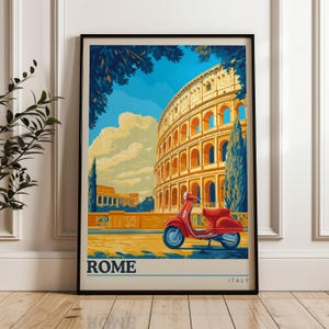 Rome Travel Poster - Italy Wall Art Print, Illustration Poster, Artwork, Home & Office decor, Gift idea, Travel print, Colosseum print