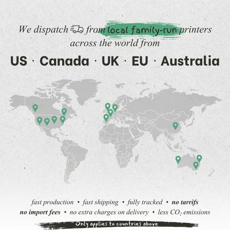 The image is a world map with green markers representing locations in various countries, including the United States, Canada, the UK, Europe, and Australia.
