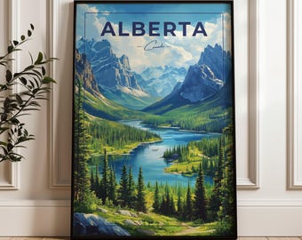 Banff National Park Print: Alberta Travel Poster, Canada Wall Art