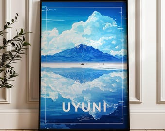 Salar de Uyuni Poster: Bolivia Travel Illustration Art Print