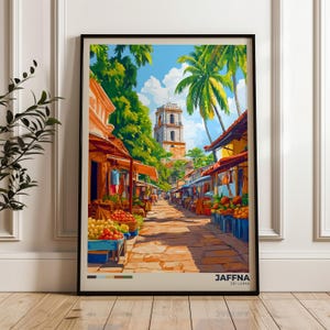 Jaffna Sri Lanka Travel Poster: South Asian Illustration Art Print