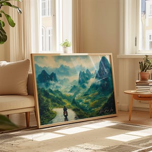 Ha Giang Loop Vietnam Horizontal Travel Poster | Scenic Mountain Art
