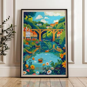 Knaresough Borough England Wand Kunst Poster, Yorkshire Illustration Kunst, Geschenkidee für Heim & Büro
