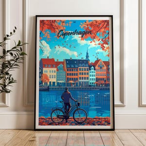 Copenhagen Travel Poster - Denmark Wall Art Print, Illustration Poster, Home & Office decor, Gift idea, Travel print, Scandinavia poster