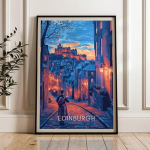Edinburgh Scotland Travel Poster: Kilt Illustration Art Print