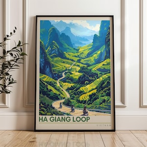 Ha Giang Loop Travel Poster - Vietnam Wall Art Print, Illustration Poster, Home & Office decor, Gift idea, Travel print, road trip print