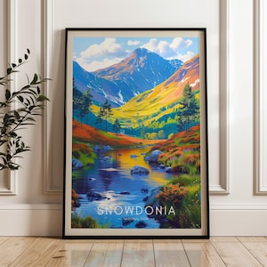 Snowdonia Travel Poster: Wales Illustration Art Print