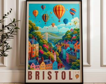 Bristol Balloon Fest Travel Poster: England Wall Art Print