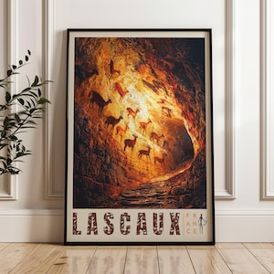 Lascaux Cave Art Print: France Travel Poster, History Wall Decor