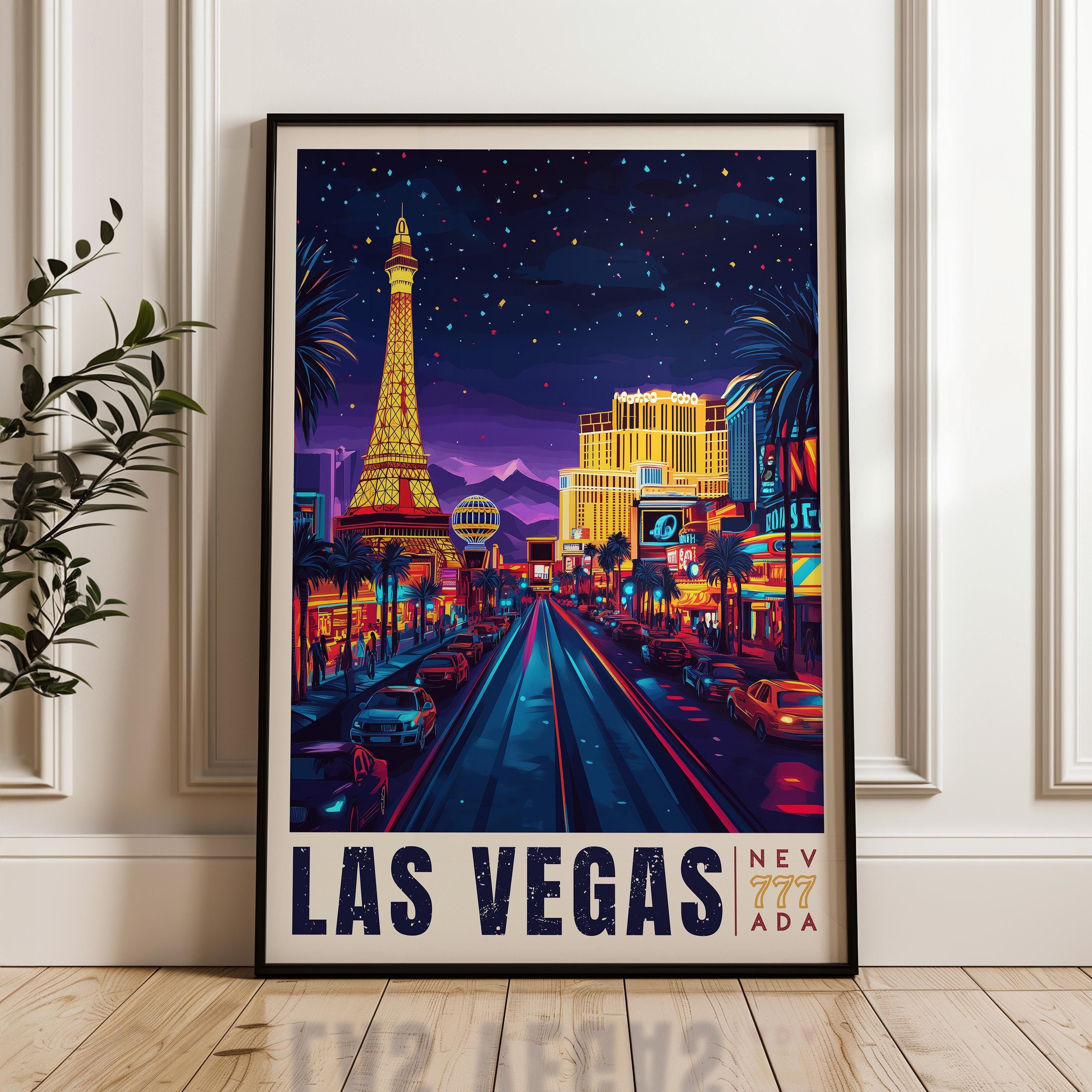 Las Vegas Travel Poster: Nevada Illustration Art Print - Etsy