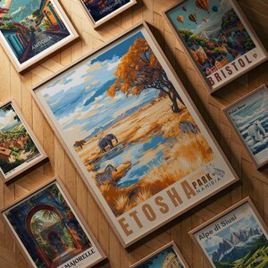 Etosha Nationalpark Poster: Namibia Savannah Wildtier Kunstdruck Bild 3