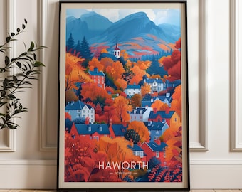 Haworth Travel Poster: Yorkshire Illustration Art Print