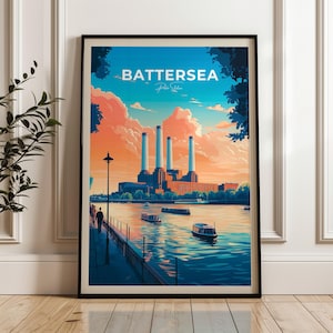 Battersea Power Station Art Print: London Travel Poster