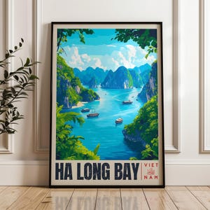 Halong Bay Travel Poster - Vietnam Wall Art Print, Illustration Poster, Artwork, Home & Office decor, Gift idea, Ha Long Travel print