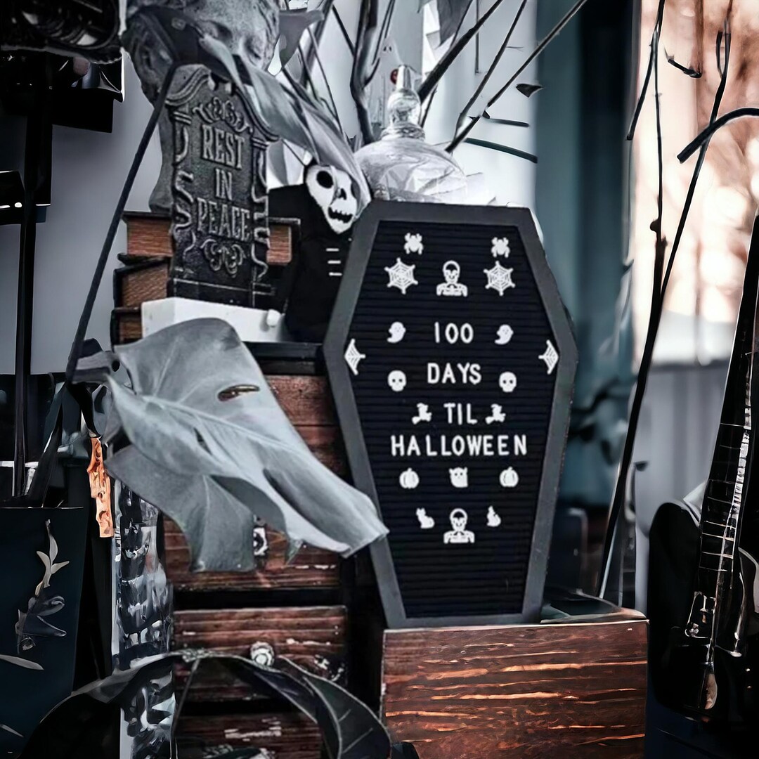 Coffin Felt Letter Board Wood Changeable Letter Board